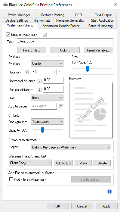 Printer Driver - Add Watermark or Stamp to the document