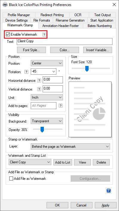 Printer Driver - Add Watermark or Stamp to the document